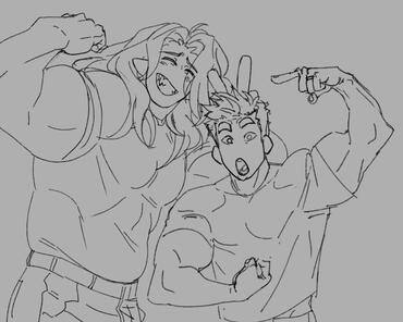 HALF BODY SKETCH + additional character