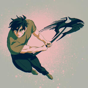 FULL BODY SKETCH + simple shading + prop