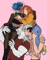 +3 characters + lineart + colors + flat bg $159